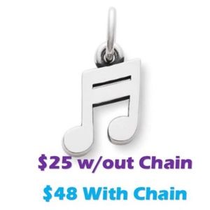 James Avery “Two Note” charm- CHAIN INCLUDED